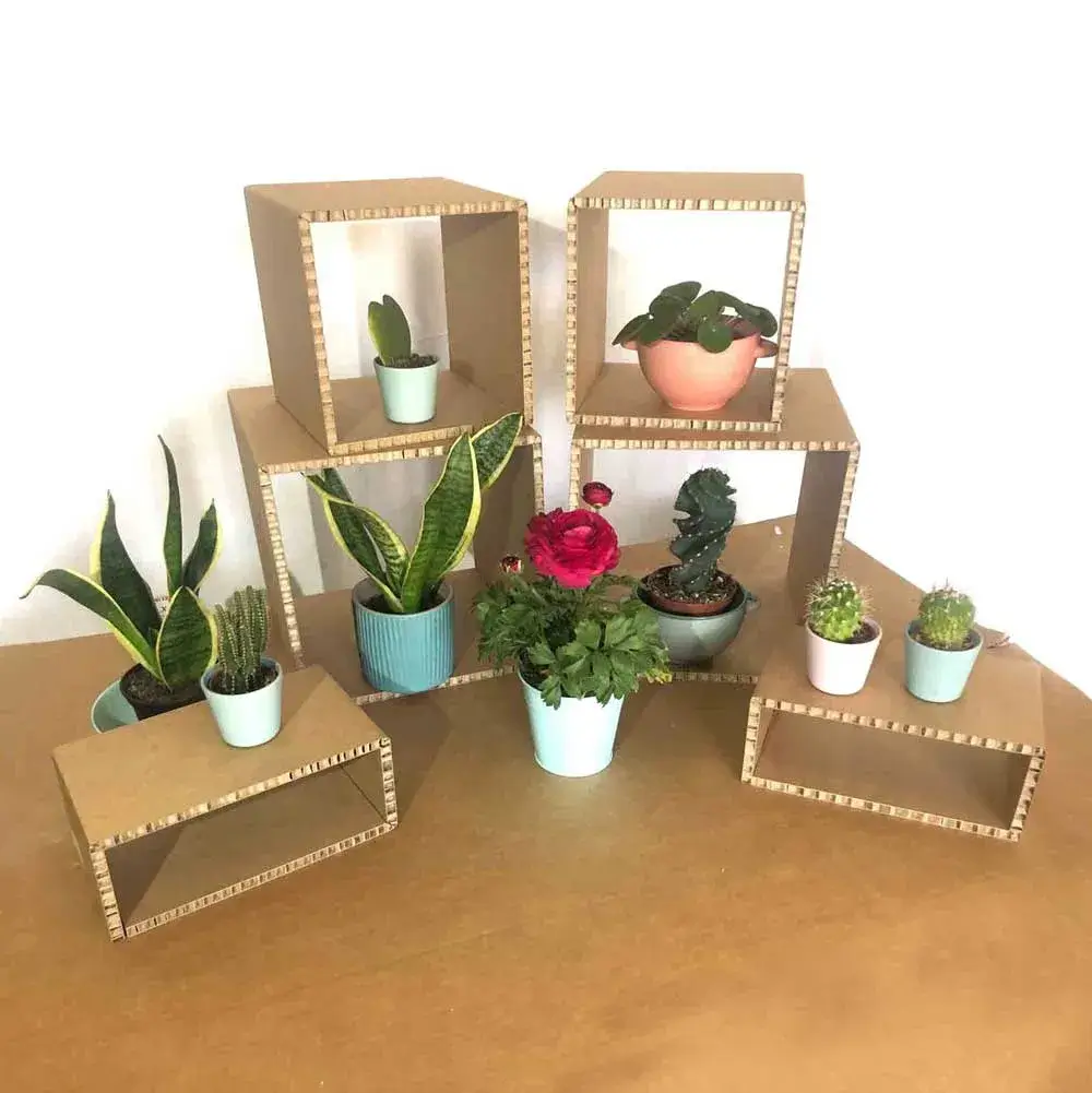 cube cardboard shelf